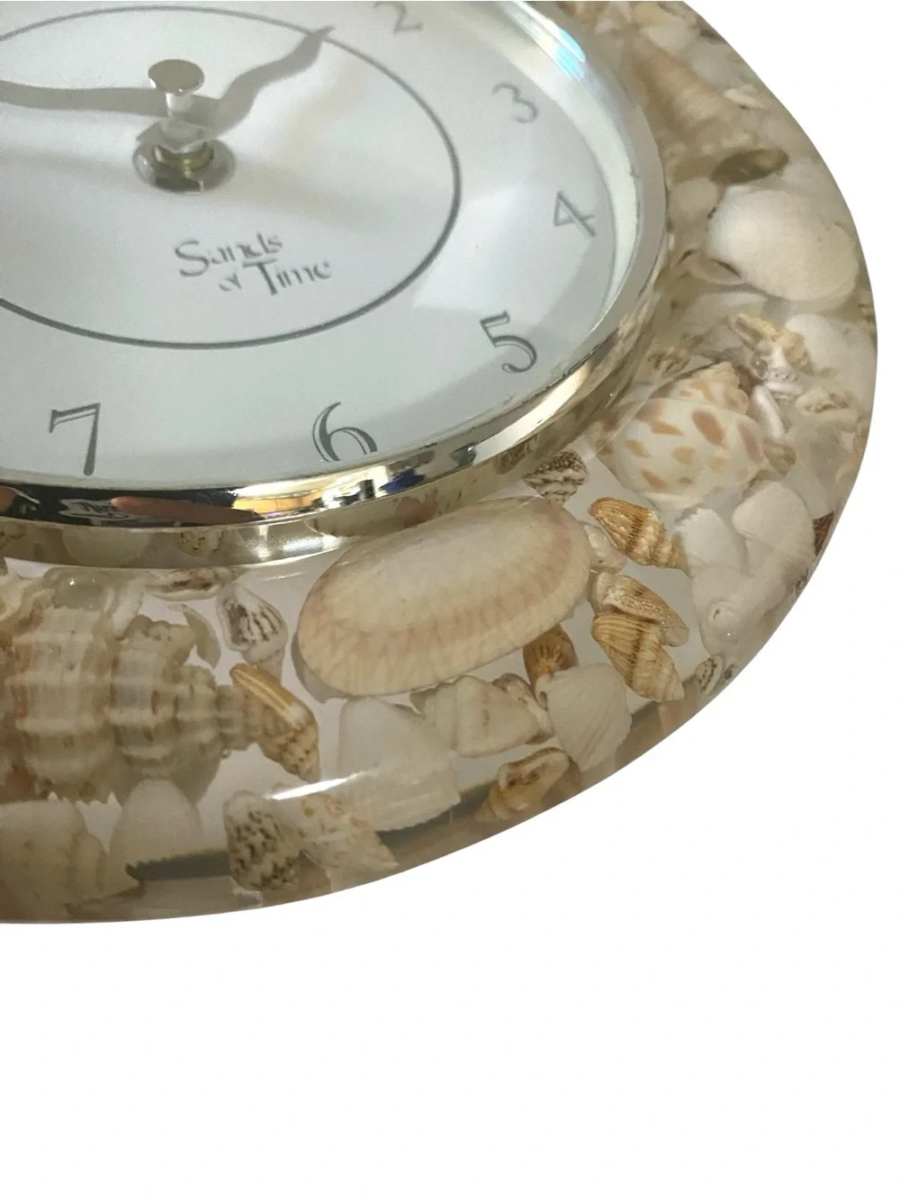 Vintage Sands Of Time Resin Seashells Wall Clock Coastal Beach House Decor